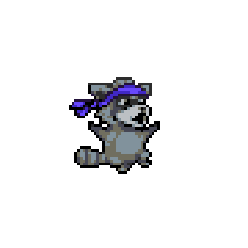 A dancing raccoon